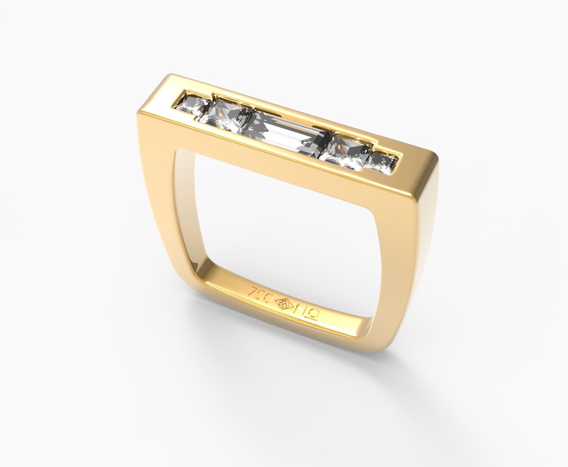bague MB1 Baguette - Perspective